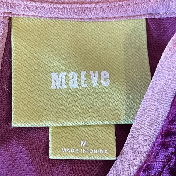 Anthropologie Maeve Velvet Swing Tee blouse size medium berry - Picture 9 of 12